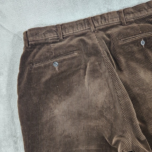 Polo Ralph Lauren Corduroy Pants Mens 35x32 Brown Flat Front Wide Wale Chino - Picture 8 of 16
